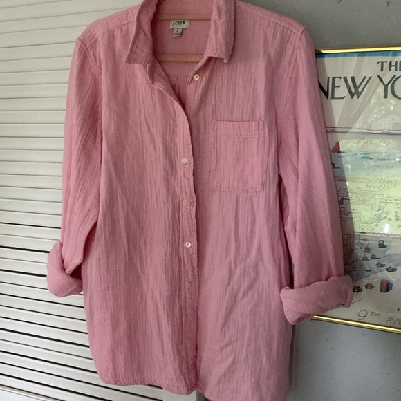 J. Crew Gauzy Button Down in Pink Size L Like New ๐ - Picture 4 of 4